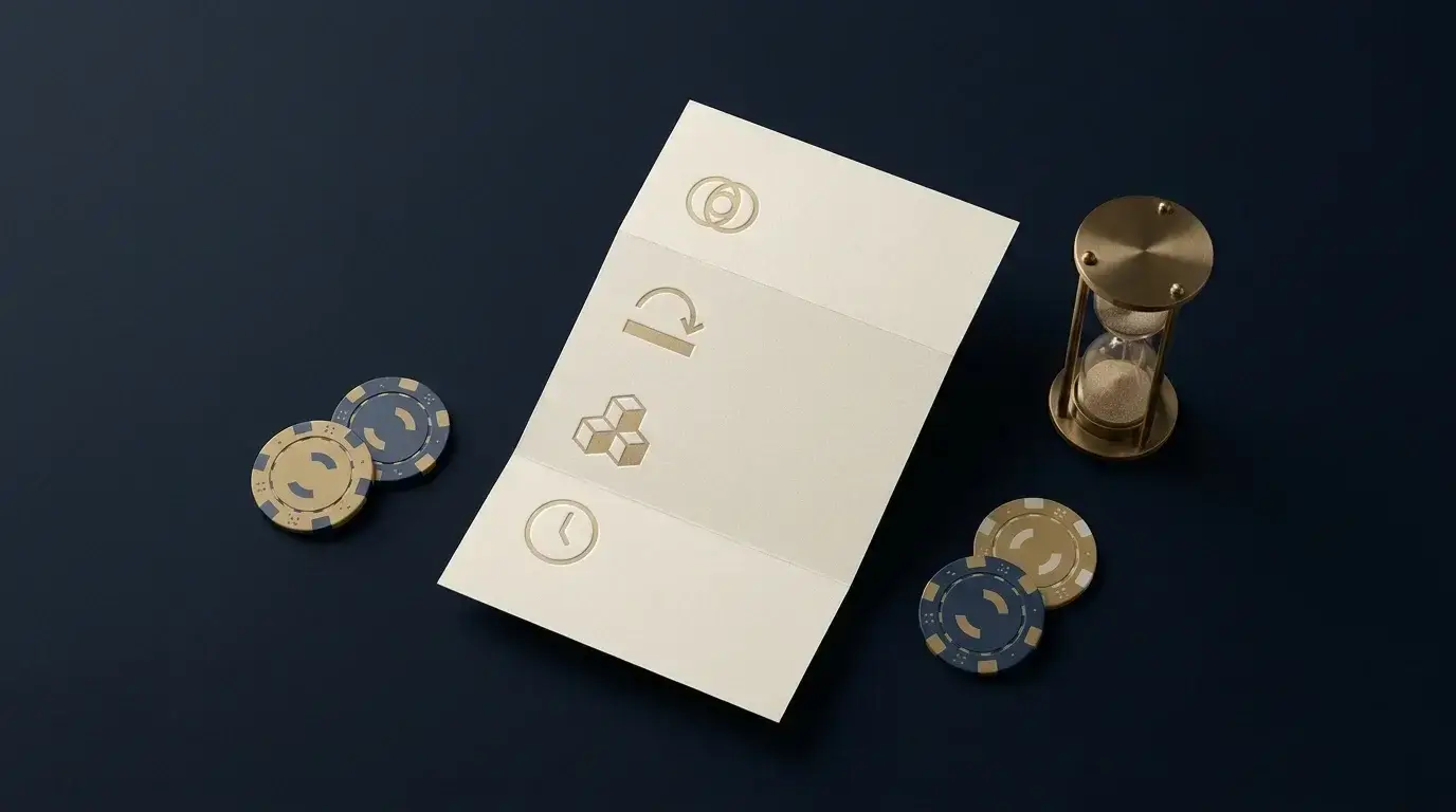 Casino bonus terms checklist with wagering, eligibility and expiry details